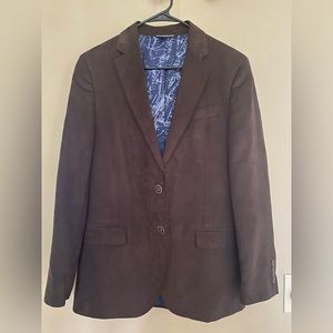 Nautica microsuede modern fit blazer,  brown, 36 regular